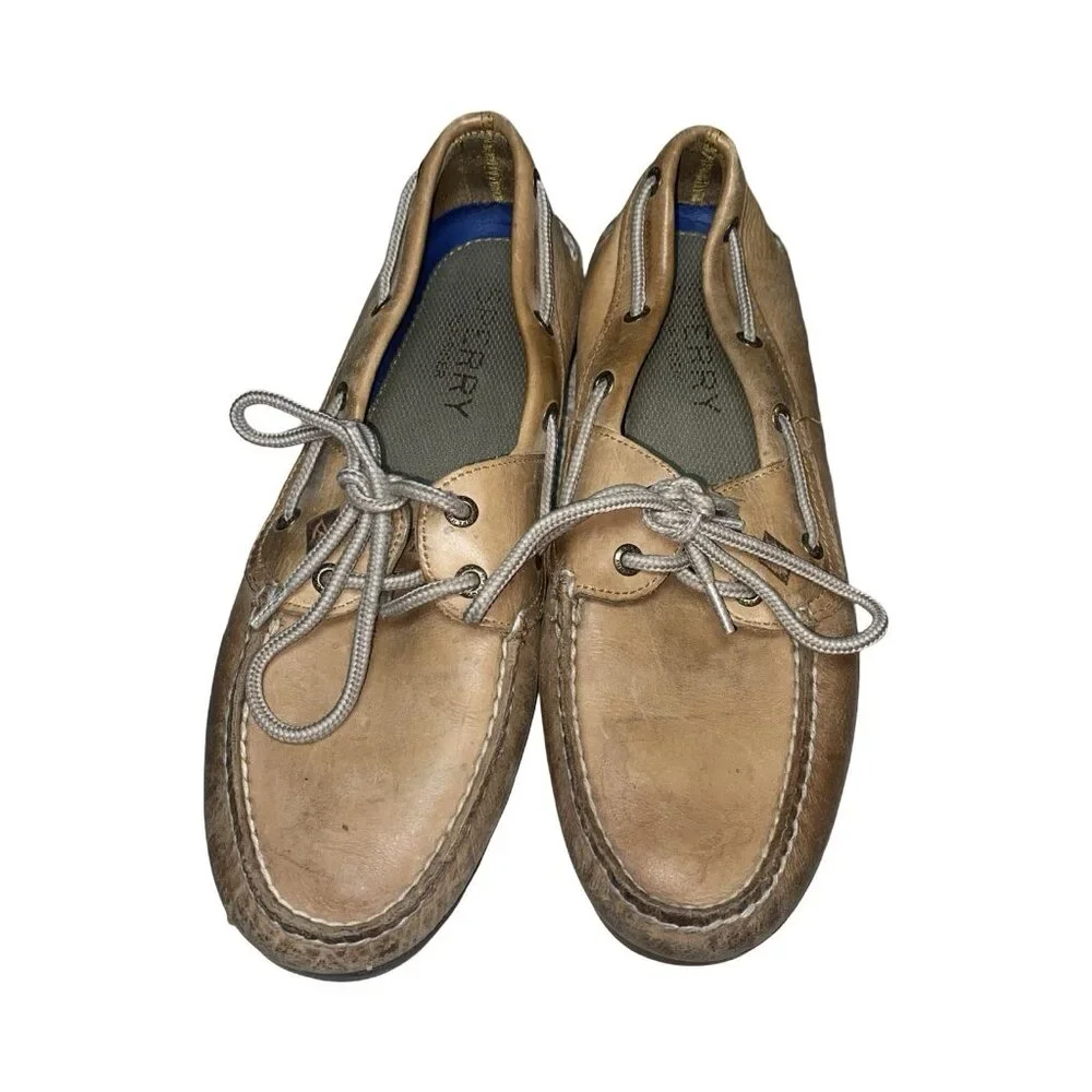 Sperry Top-Sider 0777894 Men's Size 9W Tan Leather Boat Shoes